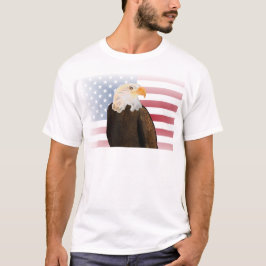 Äggel med Fästad amerikansk Flagga T Shirt