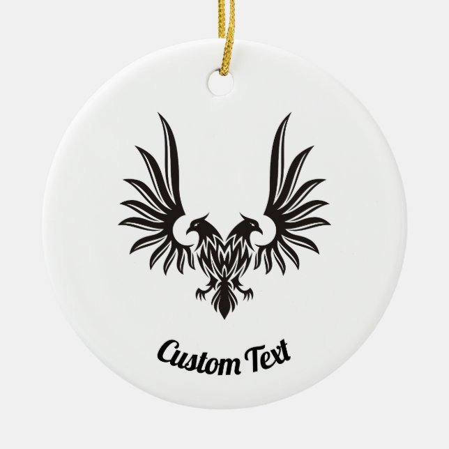 Äggel med två huvud, keramisk prydnadsföremål julgransprydnad keramik (Framsidan)