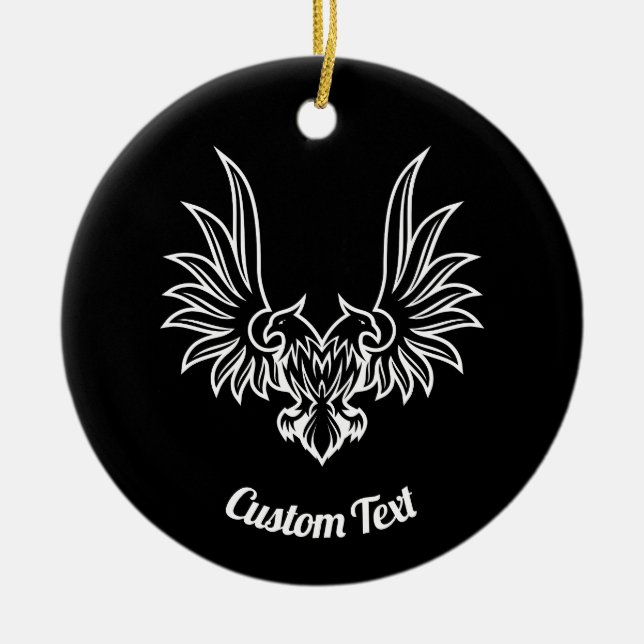 Äggel med två huvud, keramisk prydnadsföremål julgransprydnad keramik (Framsidan)