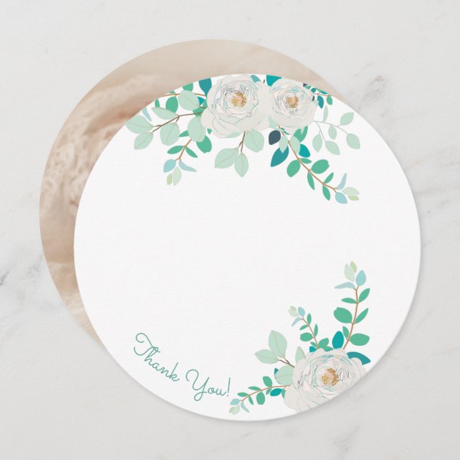 Aggela Round Photo - tackkort Inbjudningar (Fram/baksida)