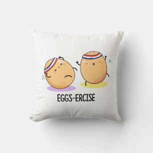 Äggercise Cute Aerobic Eggs Pun Kudde