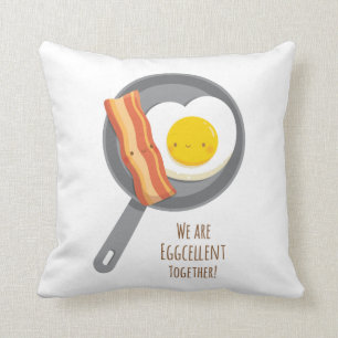 Äggfantastiskt Tillsammans Söt Bacon och Ägg Kudde