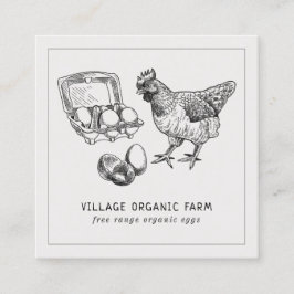 Ägggård för grått Organic Free Range Fyrkantigt Visitkort