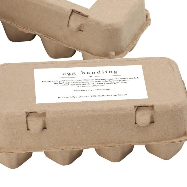 Ägghanteringsinstruktionsdekal Carton Care Etikett (Skapare uppladdad)