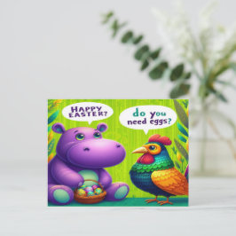 Ägghjälp: Hippos Grönt överraskning Helg Vykort