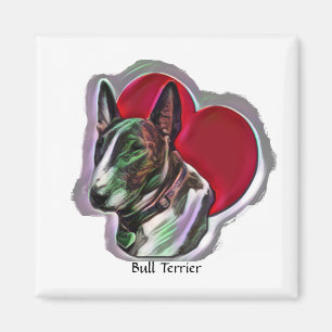 Ägghuvud White PopArt Bull Terrier Graphic Magnet