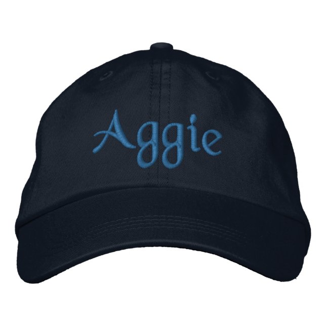 Aggie Blue Embroized Baseball Cap / Hat Broderad Keps (Framsida)