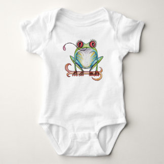 "Aggie" den röda synade dräkten för trädgrodabebis T-shirt