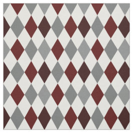 Aggie Maroon & Grått Argyle Mönster Fabric Tyg