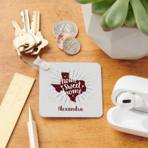 Aggie Maroon Home Sweet Home Texas Keychain Nyckelring