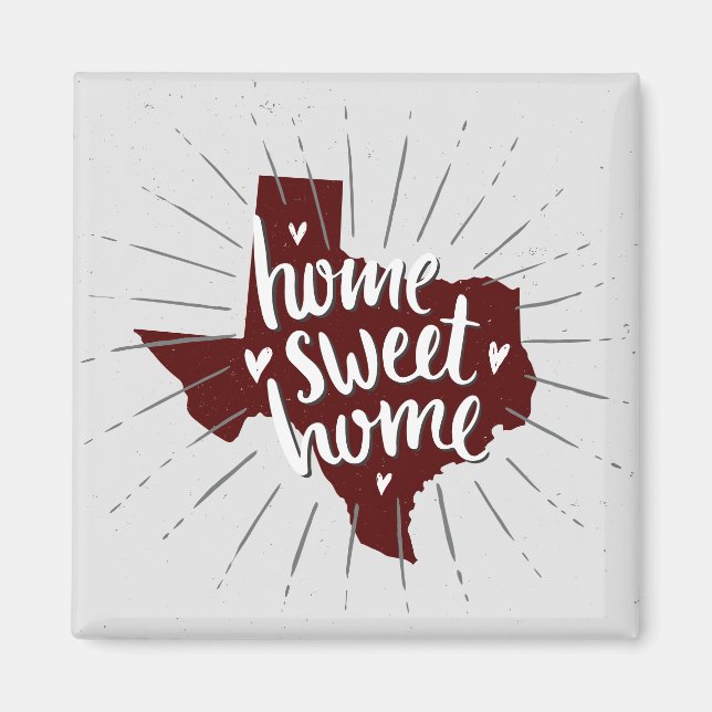 Aggie Maroon Home Sweet Home Texas Magnet (Framsidan)
