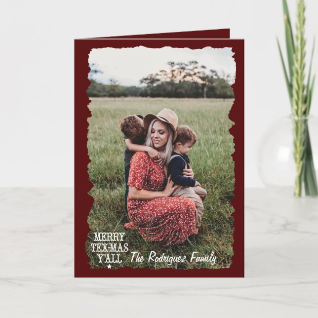 Aggie Maroon Merry Tex-Mas Y'all Photo Jul Kort (Framsida)