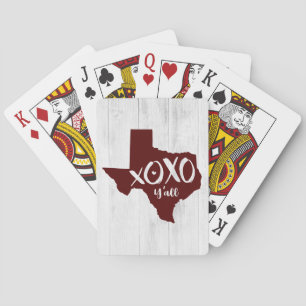 Aggie Maroon XOXO, Y'all - Texas State Shape Casinokort