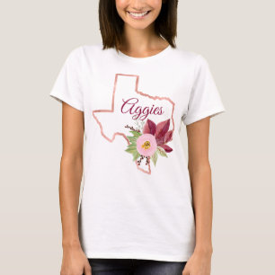 "Aggie" Texas Blommigt Shirt T
