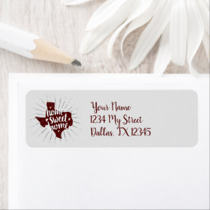 Aggies Maroon Home Sweet Home - Texas Returadress Etikett