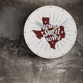 Aggies Maroon Home Sweet Home - Texas Rund Klocka