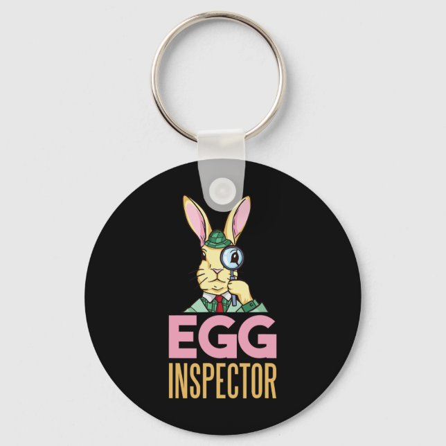Ägginspektörens Påskhare Funny Rabbit Egg Huntin Nyckelring (Framsida)