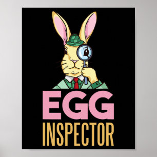 Ägginspektörens Påskhare Funny Rabbit Egg Huntin Poster