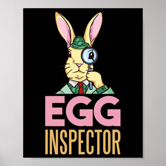 Ägginspektörens Påskhare Funny Rabbit Egg Huntin Poster (Framsidan)