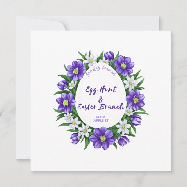 Äggjakt, inbjudan till Påsk Brunch (Framsida)