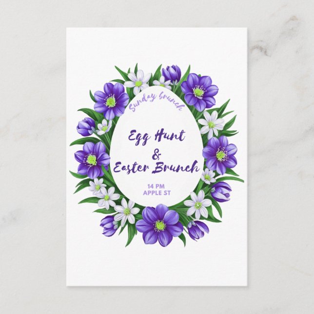 Äggjakt, inbjudan till Påsk Brunch (Framsida)