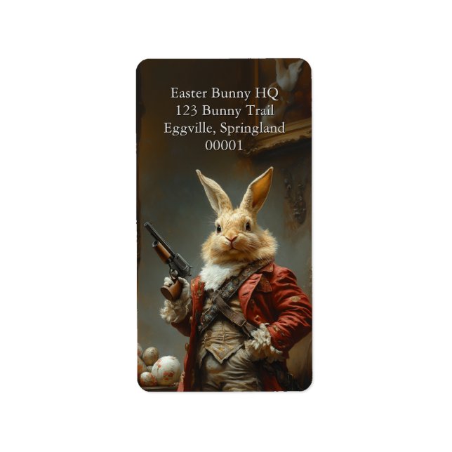 Äggjakt, påskhare jakt adressetikett (Framsidan)
