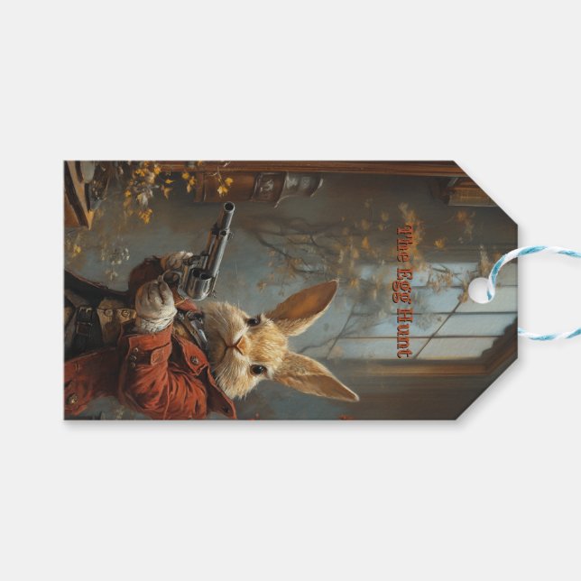 Äggjakt, påskhare jakt presentetikett (Framsidan (Horisontell))