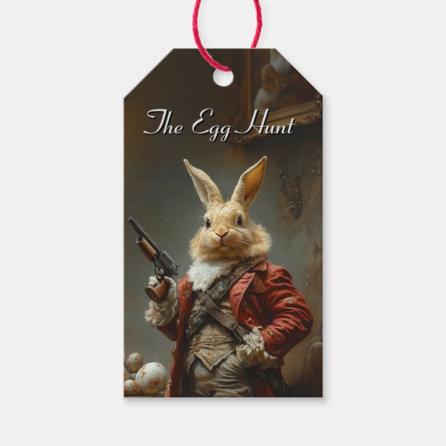 Äggjakt, påskhare jakt presentetikett (Framsidan)