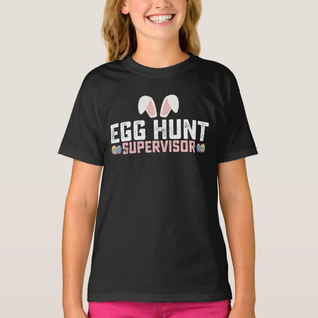 Äggjaktledare Rolig Påskhare Kanin T Shirt (Framsida)