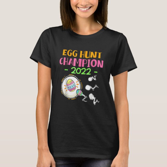 Äggjaktmästare 2022 Påsk Gravid Announceme T Shirt (Framsida)