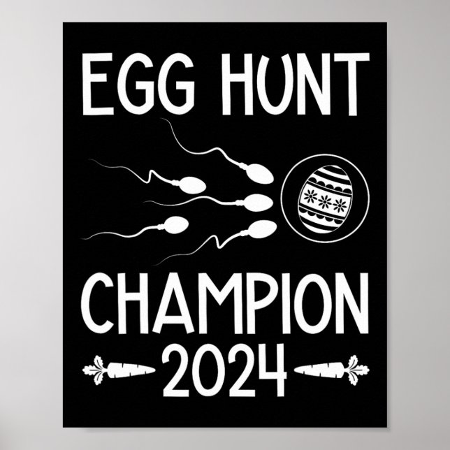 Äggjaktmästare Rolig Pappa Påsk Graviditet Annonse Poster (Framsidan)