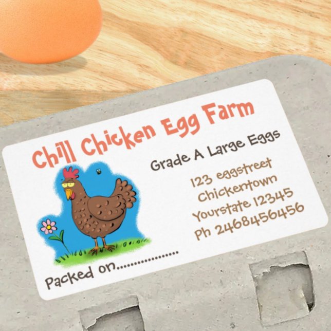 Äggkartong för lustig tecknad av kyckling fraktsedel (Because chickens are cool! Make your eggs cartons shine with a fun design.)