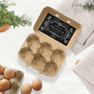 Äggkartong för Ornament Vintage Gräns Chalkboard Rektangulärt Klistermärke
