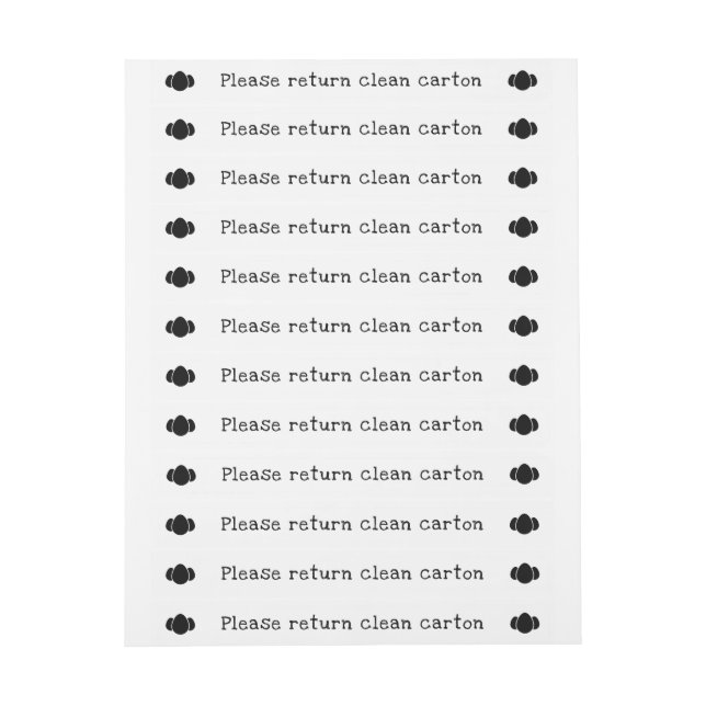 Äggkartong Tätning Temperatursäkrad Omslutande Eti Etikettband (Ark)