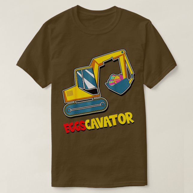 ÄggKavator Påsk Excavator Hunting Egg Boys Kids T Shirt (Design framsida)