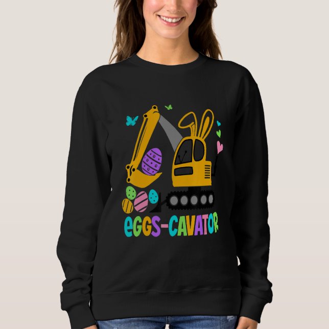 Äggkavator Påskhare Excavator Cute Boys Kids T Shirt (Framsida)