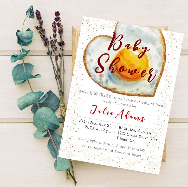 Äggkräkning Breakfast Yolk från Kärlek Baby Shower Inbjudningar (Skapare uppladdad)