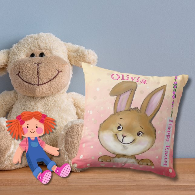 Äggkräkning Rosa av Egg Hunt Kids Kudde ( Egg-citing Egg Hunt Kids Pink Throw Pillow )