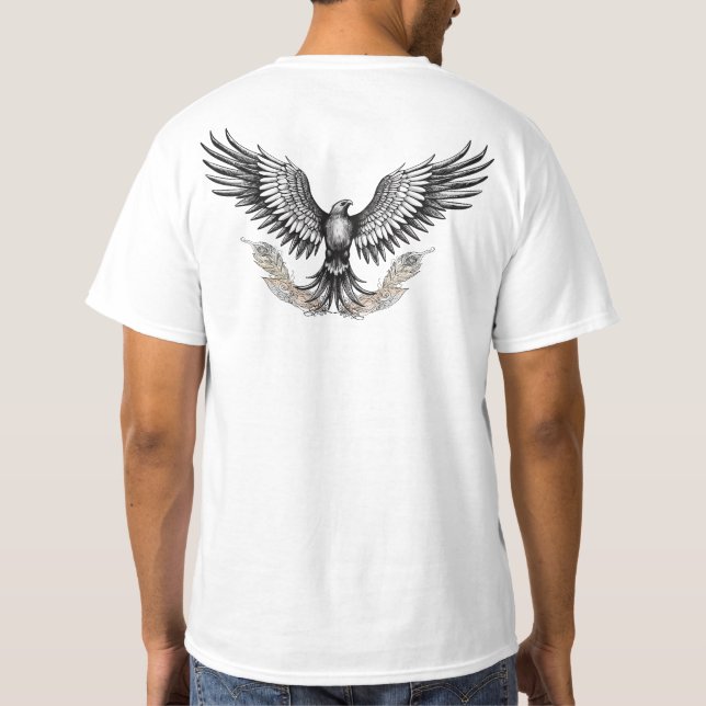 Äggle med ornerade fjädrar t shirt (Baksida)