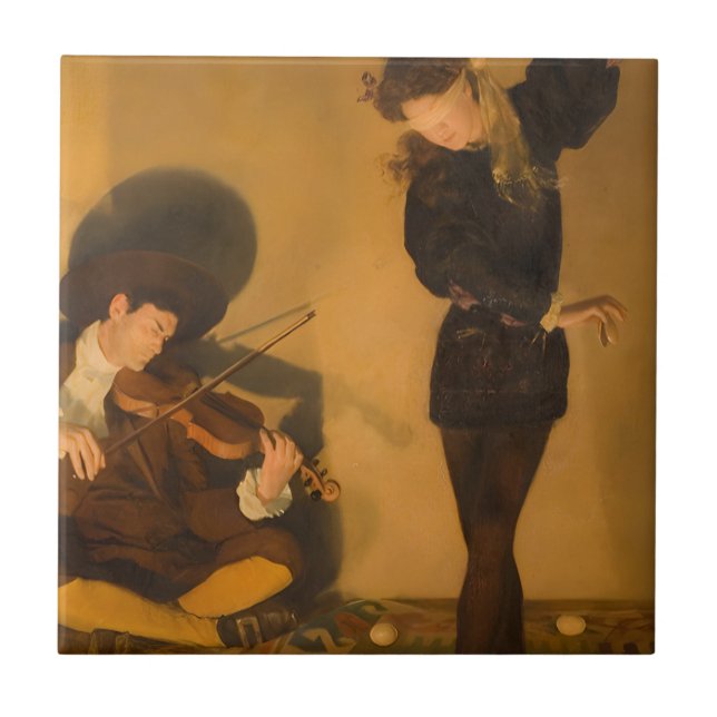 Ägglek (av John Collier) Kakelplatta (Framsidan)