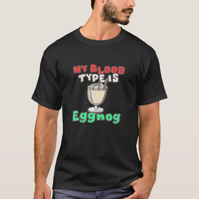 Äggong jul som dricker min blodtyp är utegig t shirt (Framsida)