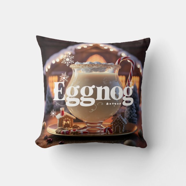 Äggongtiming, eggnog, julklapp kudde (Framsida)