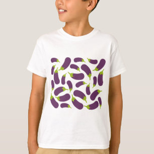 Äggplanta Aubergine Lila Grönsaksmönsterdesign T Shirt