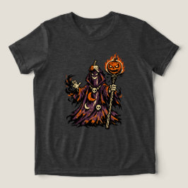 Äggplanta Mörk Trollkarl Halloween — Kuslig Retro  T Shirt
