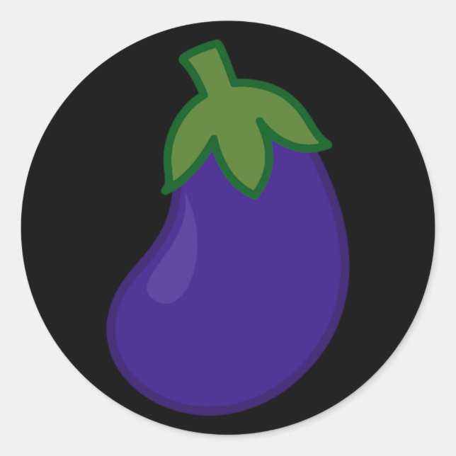 Äggplanta Runt Klistermärke (Framsida)