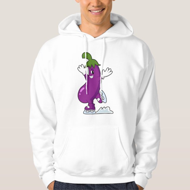 Äggplanta vid isfiske med isskal hoodie (Framsida)