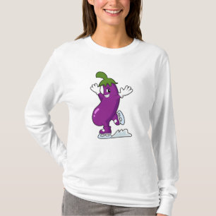 Äggplanta vid isfiske med isskal t shirt
