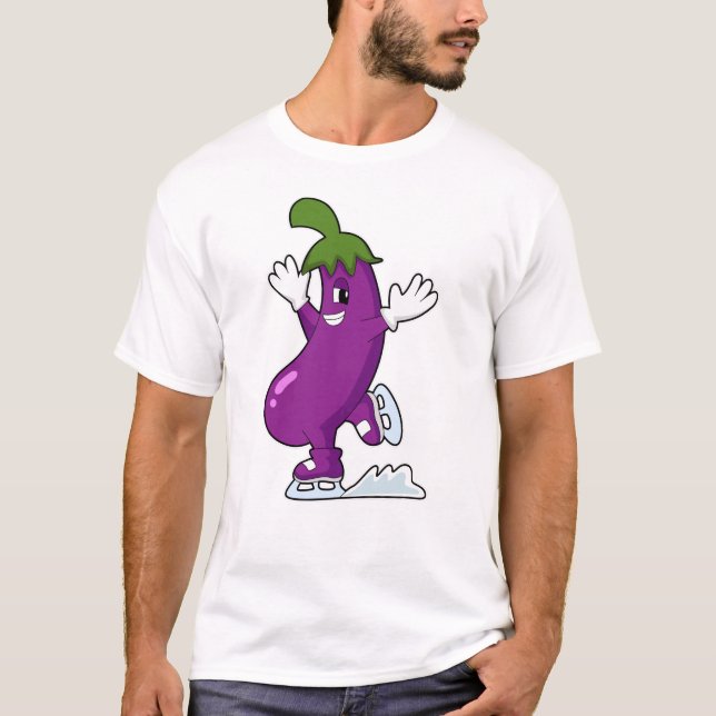Äggplanta vid isfiske med isskal t shirt (Framsida)