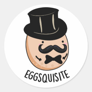 Äggquisite Funny Exquisite Egg Pun Runt Klistermärke