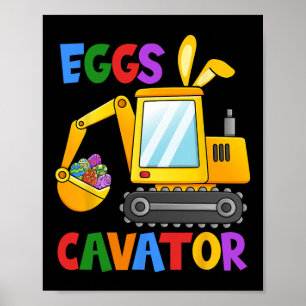 Äggrävmaskin Äggjakt Småbarn Pojkar Excavato Poster